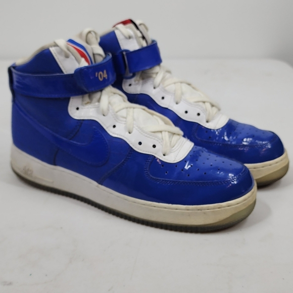 Nike Air Force 1 High NBA 2004 Finals Lace-up High-top Patent Sneakers 10 - Picture 1 of 9